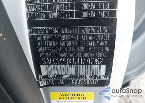 2018 Land Rover Discovery Sport Se из США, поврежденный, VIN SALCP2RX1JH770062